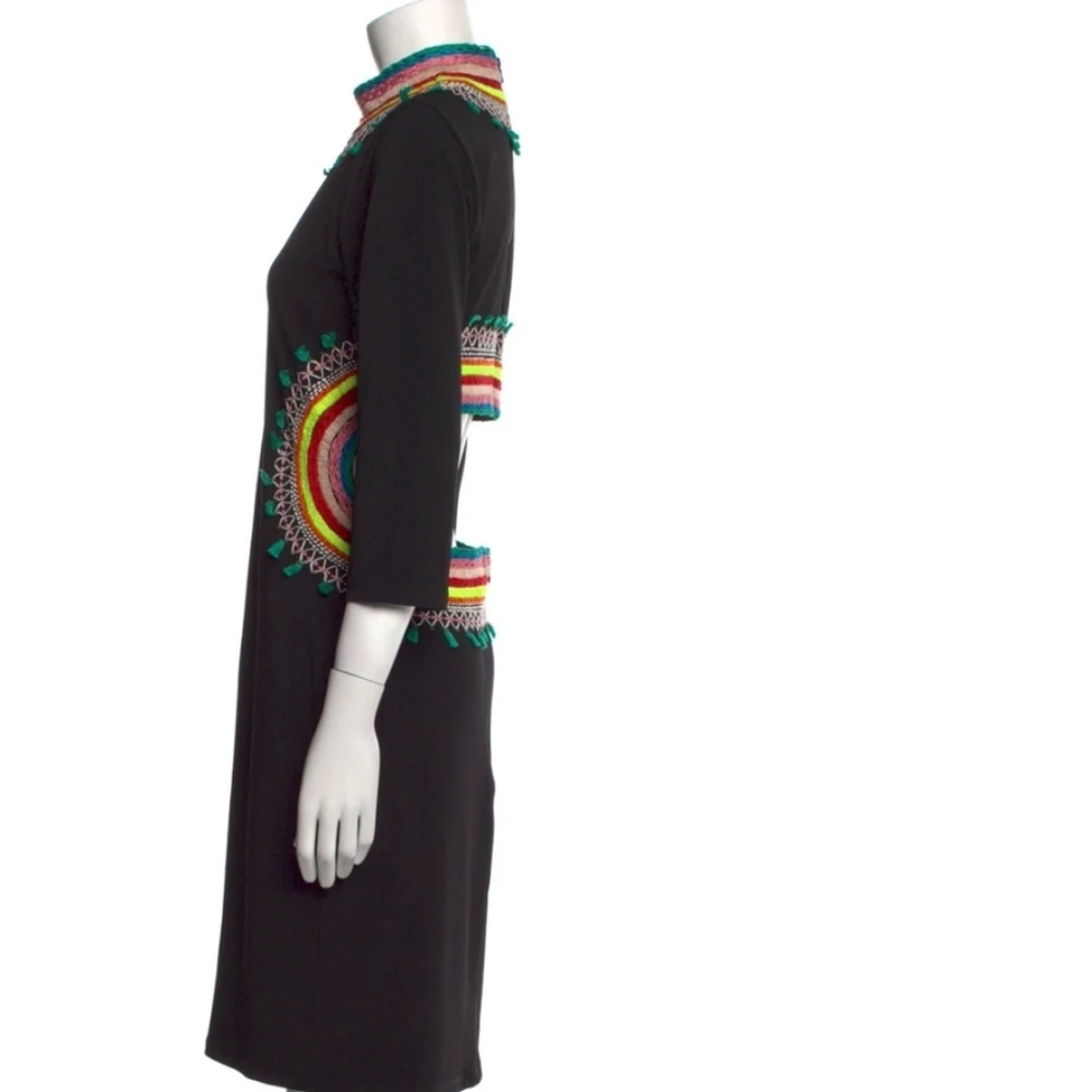 Alice + Olivia Sexy Mock Neck Knee-Length 3/4 Length Sleeve Open-back Dress XL